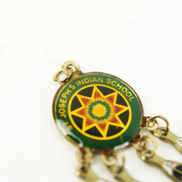 St Joseph's Indian School Pendant Metal with 4 Feathers Vintage