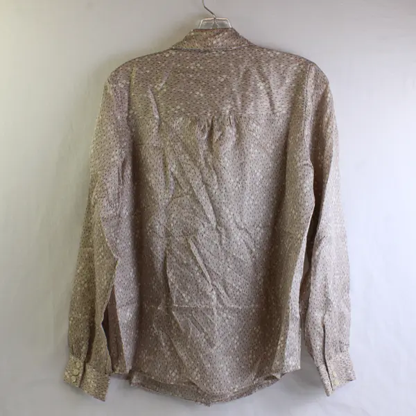 Vtg Pendleton Women's 8 Brown Silk/Cotton Button Up Long Sleeve Dress Shirt