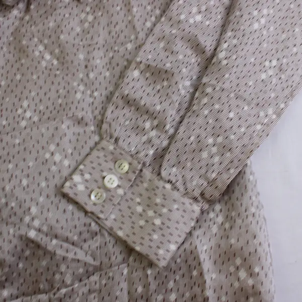 Vtg Pendleton Women's 8 Brown Silk/Cotton Button Up Long Sleeve Dress Shirt