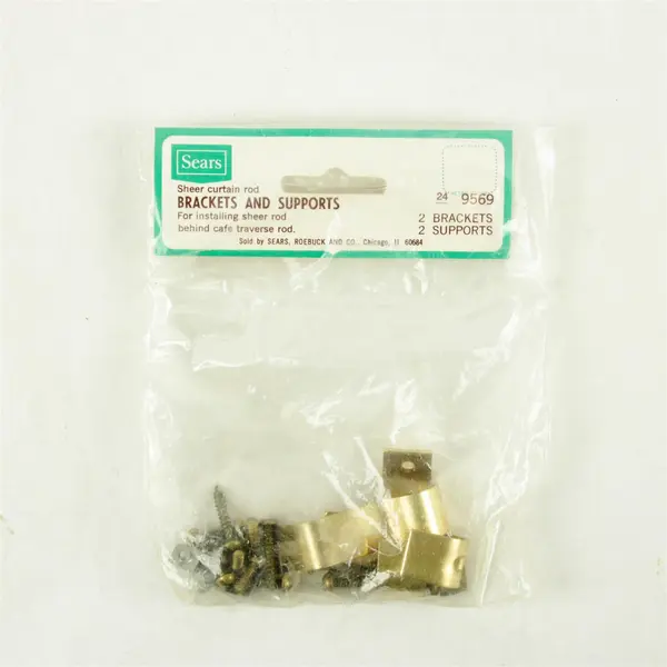 Vintage Sears Roebuck Co Single Curtain Rod Brackets with Screws New