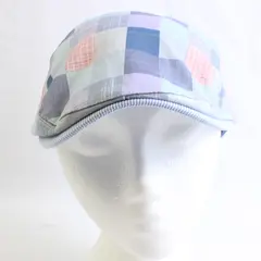 Unbranded Men's Newsboy Cap Adjustable Snaps Blue and Multicolor Plaid Design