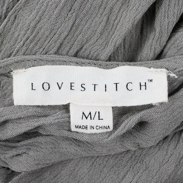 Love Stitch Women's M/L Gray Gauzy Spaghetti Strap Maxi Dress w/Pockets