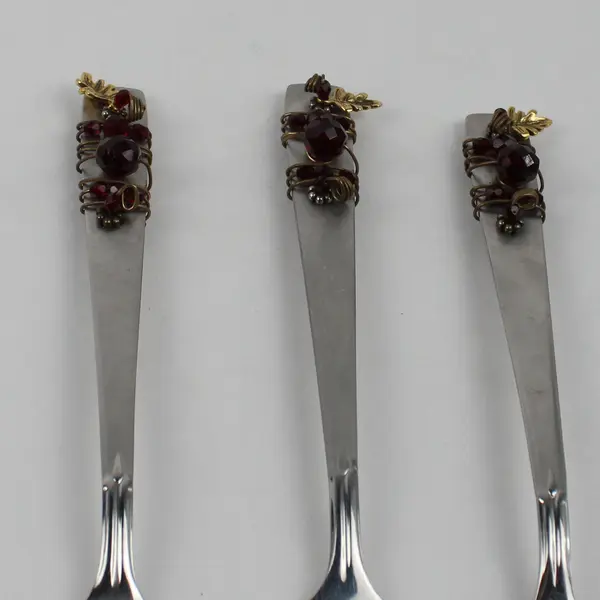 Lot of 3 Oneida Silver Customized Handles Serveware 2 Spoons 1 Fork 