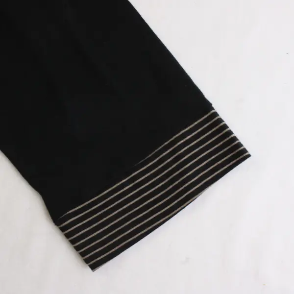 Carolyn Taylor Women's XL Black and Striped Sleeve Cuffs Tunic Shirt