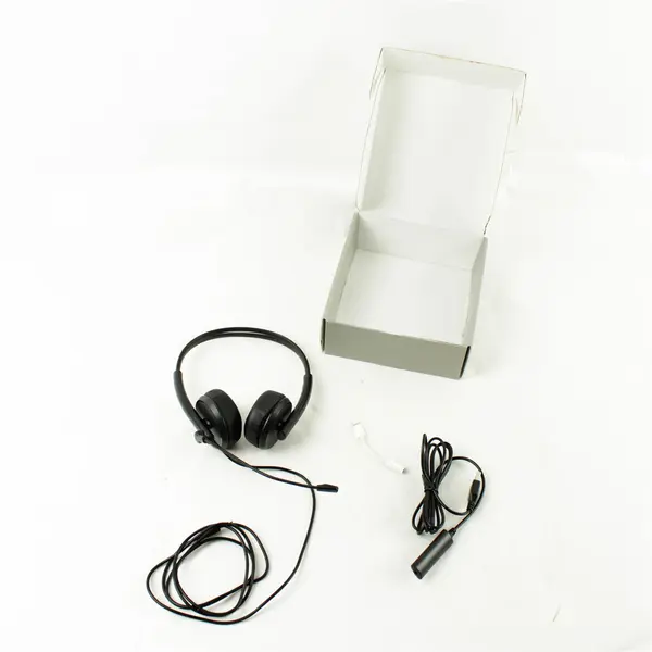 Stereo 3.5mm Jack Headset w/ USB Adapter Noise-Cancel Mic Wired S-023