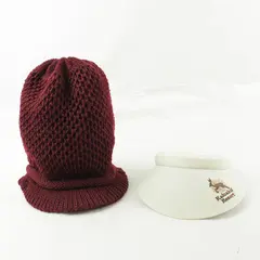 Lot of 2 Hats Burgundy Stocking Cap w/ Brim & White Kaluakoi Resort Visor