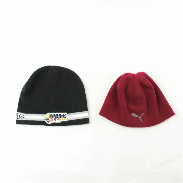 Lot of 2 Colorado Rockies Puma Beanies Black & Red Knit Hats