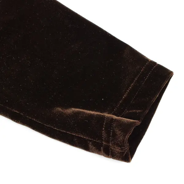 Vintage Ci Sono LA Women's M Petite Brown Velvet Long Sleeve Round Neck Shirt