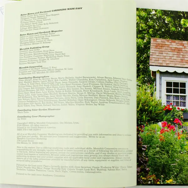 Better Homes & Gardens Gardening Made Easy Book Writing Inside