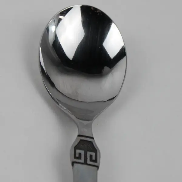 Lot of 4 National Stainless Canton Pattern Oval Shaped Soup Spoons 7.75" Good