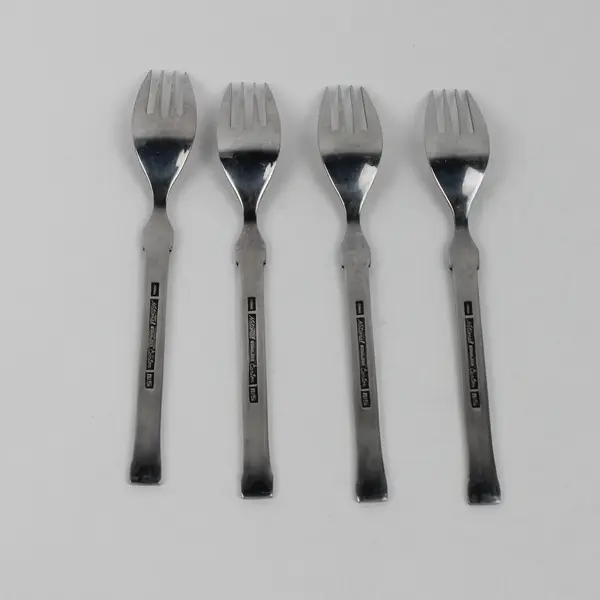 Lot of 4 National Stainless Canton Pattern Dinner Forks 7.75" Good