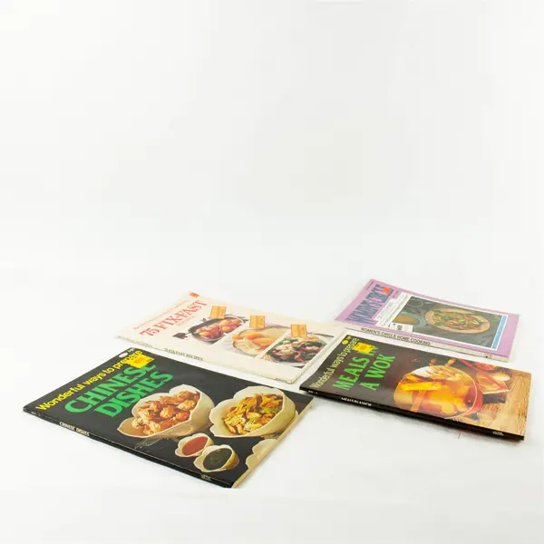 Lot of 4 Paperback Cookbooks Meals in a Wok, Chinese Dishes, Home Cooking