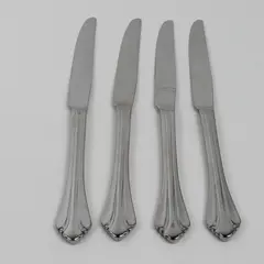 Lot of 4 Oneida Silver Gwendolyn Pattern 18/0 Stainless Dinner Knives 9.5"