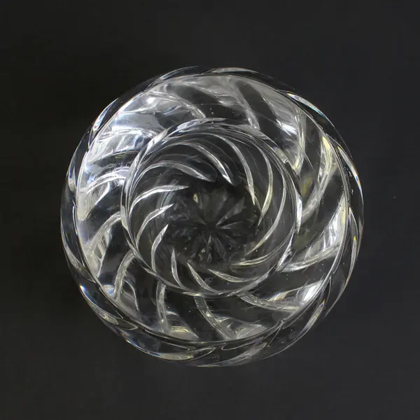 Heavy Glass Circular Votive Candle Holder Swirl Design