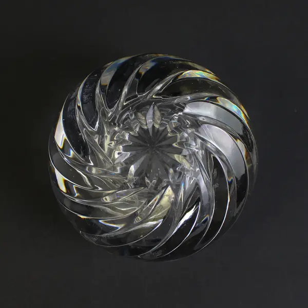 Heavy Glass Circular Votive Candle Holder Swirl Design