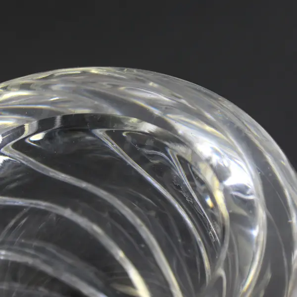 Heavy Glass Circular Votive Candle Holder Swirl Design