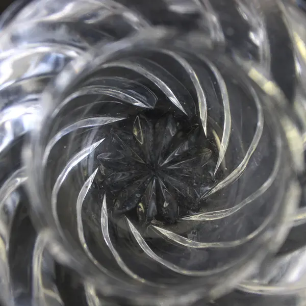 Heavy Glass Circular Votive Candle Holder Swirl Design