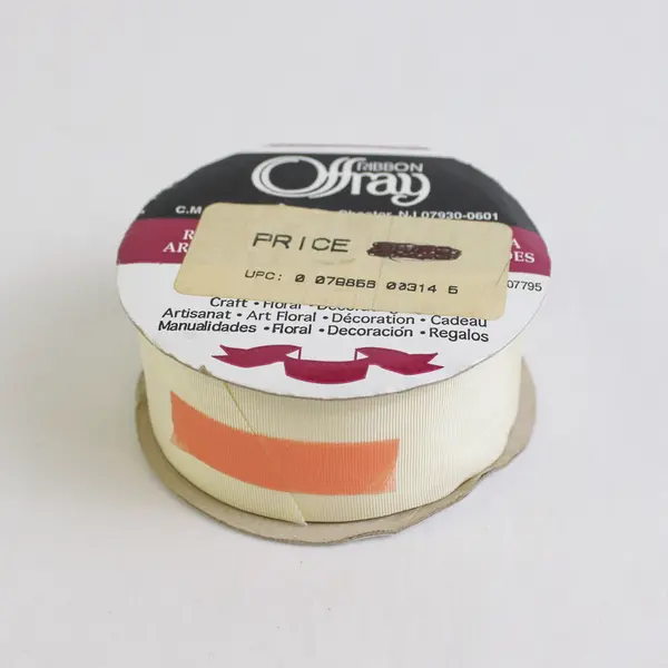 Lot 2 Rolls of Crafting Ribbon (one is Offray) & Roll of Craft Beading Filament