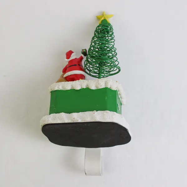 Ceramic Christmas Stocking Mantle Hanger: Days 'Til Christmas Calendar, Santa 