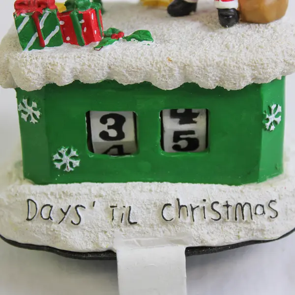 Ceramic Christmas Stocking Mantle Hanger: Days 'Til Christmas Calendar, Santa 