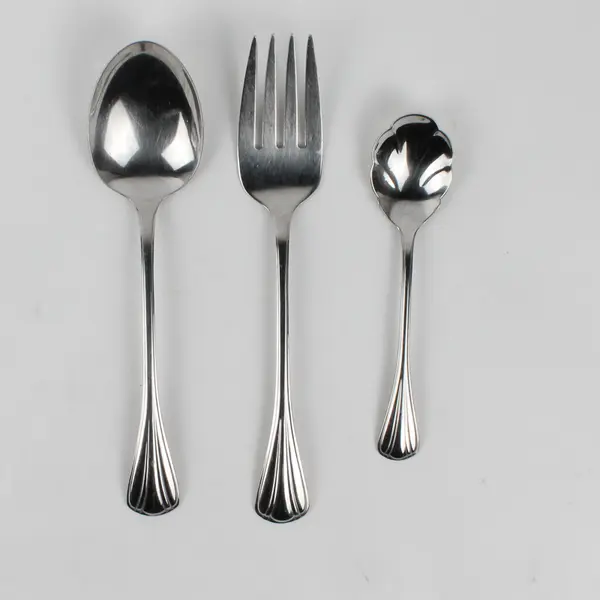 Lot of 3 Oneida Silver Grand Manor Pattern Serveware Spoon Fork Sugar Spoon HTF
