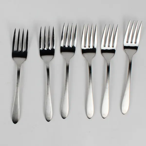 Lot of 6 Oneida Silver Glen Cove Pattern Stainless Salad Forks 6.25" Good