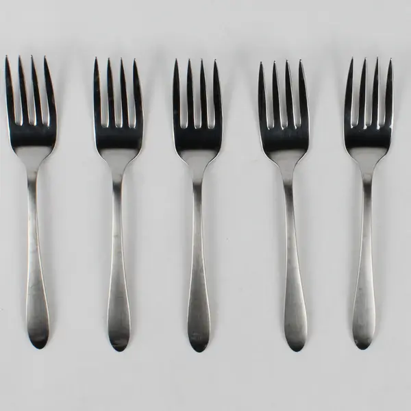 Lot of 5 Oneida Silver Glen Cove Pattern Stainless Salad Forks 6.25" Good