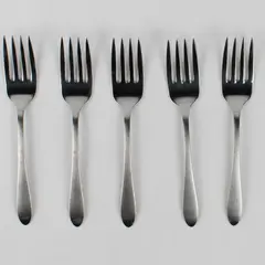 Lot of 5 Oneida Silver Glen Cove Pattern Stainless Salad Forks 6.25" Good