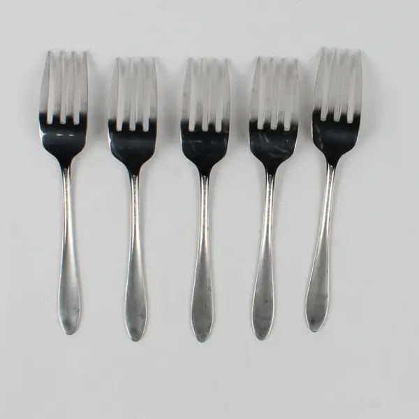 Lot of 5 Oneida Silver Glen Cove Pattern Stainless Salad Forks 6.25" Good