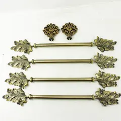 Umbra Set of 4 21 inch Curtain Rods Burnished Gold Decorative Ends +2