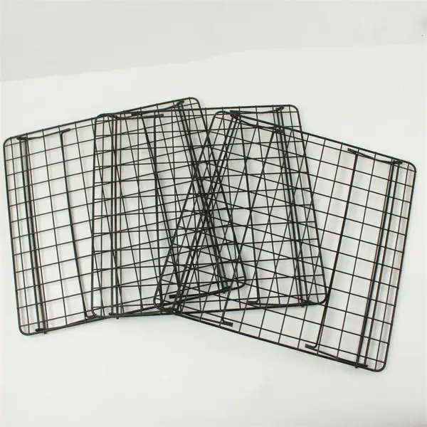 Set of 3 Black Wire Stackable Shelves 13x13 Desk Closet Pantry Organizer