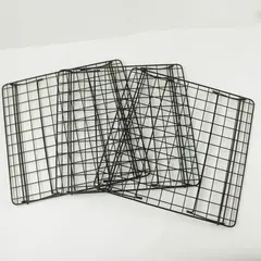 Set of 3 Black Wire Stackable Shelves 13x13 Desk Closet Pantry Organizer