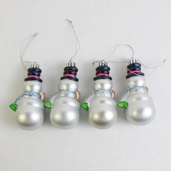 Lot of 4 Vintage Snowmen Hanging Ornaments Resin Material All Matching