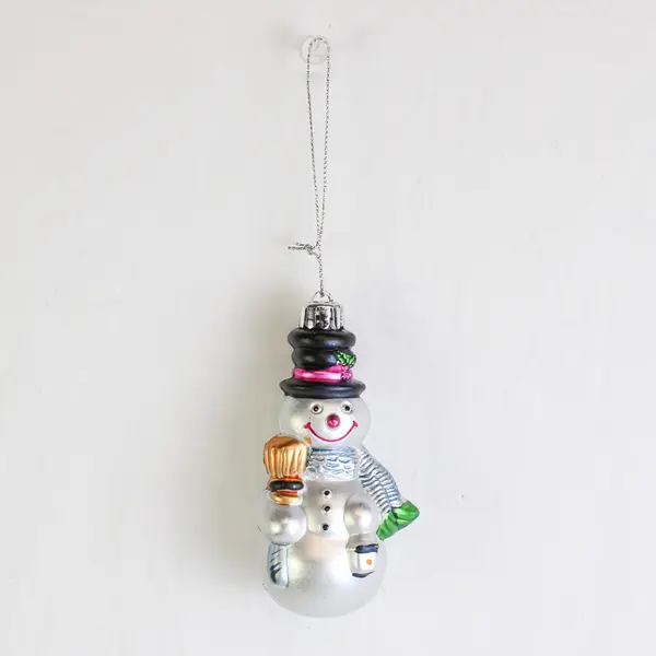 Lot of 4 Vintage Snowmen Hanging Ornaments Resin Material All Matching