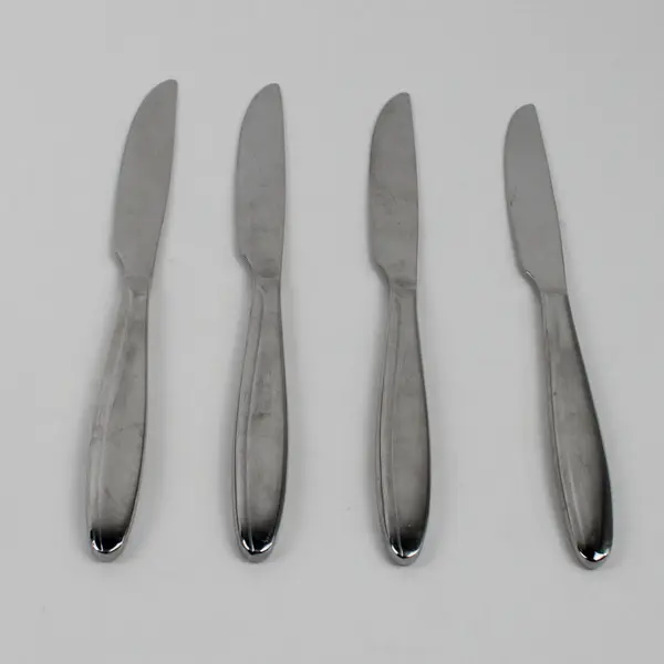 Lot of 4 Oneida Silver Unknown Pattern Stainless Dinner Knives 9.5" Long Good