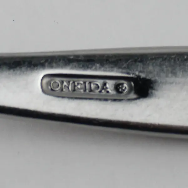 Lot of 6 Oneida Silver Unknown Pattern Stainless Oval Soup Spoons 7.25" Good