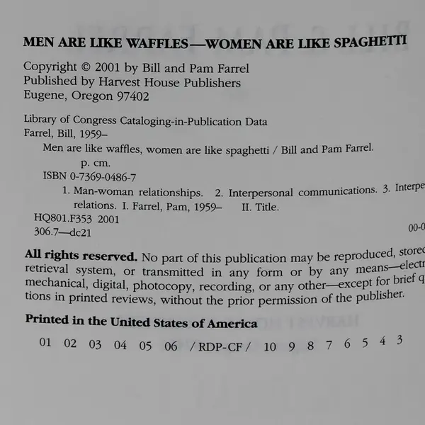 Men Are Like Waffles Women Are Like Spaghetti SC 2001