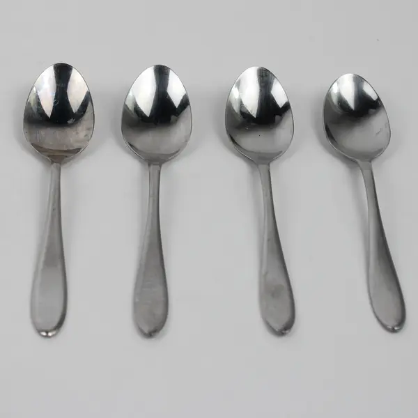 Lot of 4 Hampton Silversmiths Conifer Pattern 18/0 Stainless Teaspoons  6.5" HTF