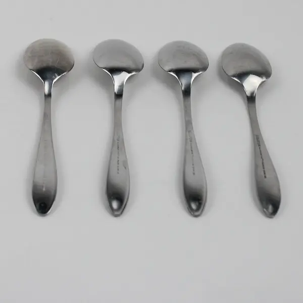 Lot of 4 Hampton Silversmiths Conifer Pattern 18/0 Stainless Teaspoons  6.5" HTF