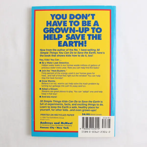 50 Simple Things Kids Can Do To Save The Earth EarthWorks Group 1990 Paperback