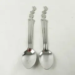 Vintage Set of 2 Nestle Quik Bunny Spoon Stainless 7.5" Imperial Nesquik