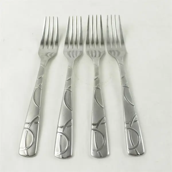 Set Of 4 Cambridge  Conquest Stainless Salad Forks Flatware