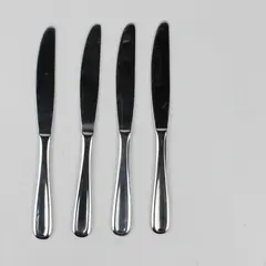 Lot of 4 Dash of That Sean Pattern Stainless Dinner Knives 9" Long Good