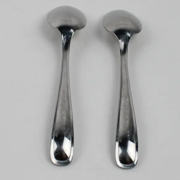 Lot of 2 Dash of That Sean Pattern Stainless Teaspoons 6.75" Long Good