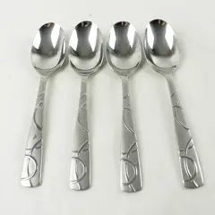 Set of 4 Cambridge Conquest Stainless Place/Oval Soup Spoons 