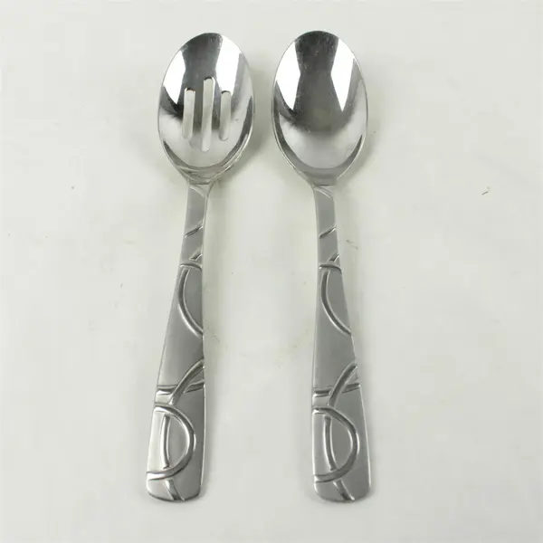 Set of 2 Cambridge Conquest Stainless Tablespoons (Serving Spoons)