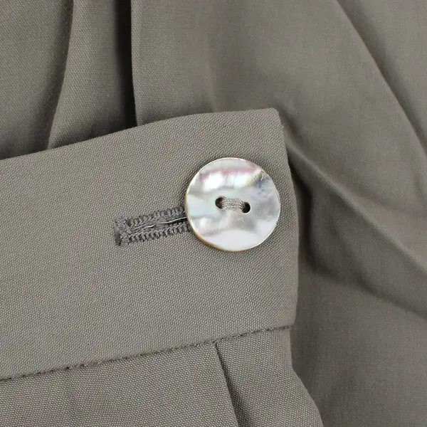 Vintage Jaeger Women's 10 Brown Pleated A-Line Midi Skirt w/Abalone Button