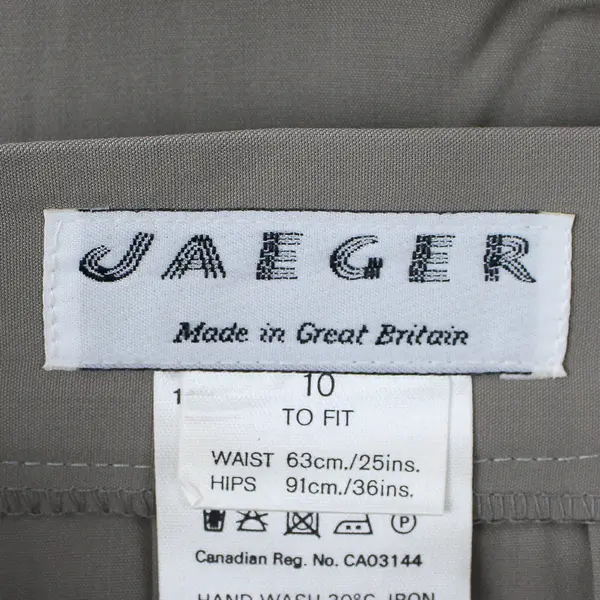 Vintage Jaeger Women's 10 Brown Pleated A-Line Midi Skirt w/Abalone Button