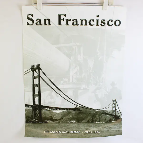Golden Gate Bridge 18X24 Poster 1936 Historic Construction Photo Used California