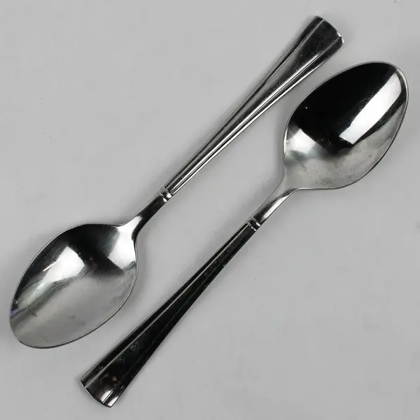 Lot of 4 Cuisinart Flatware Geo Pattern 18/10 SS Oval Soup Spoons 7.75" Good